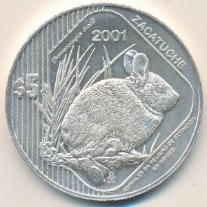 Мексика, 5 песо (2001 г.)