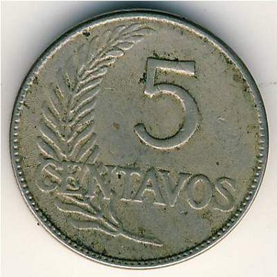 Peru, 5 centavos, 1918–1926