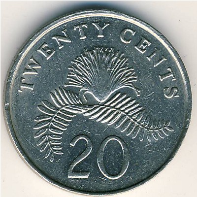 Сингапур, 20 центов (1992–2011 г.)