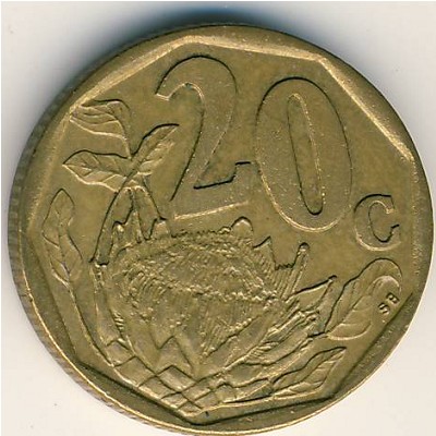 ЮАР, 20 центов (1996–2000 г.)