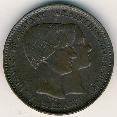 Бельгия., 10 сентим (1853 г.)