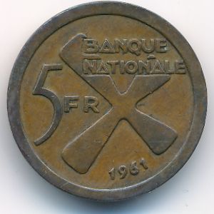Katanga, 5 francs, 1961