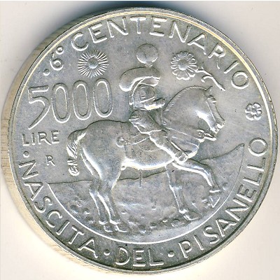 Italy, 5000 lire, 1995