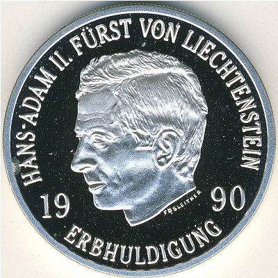 Liechtenstein, 100 franken, 1990