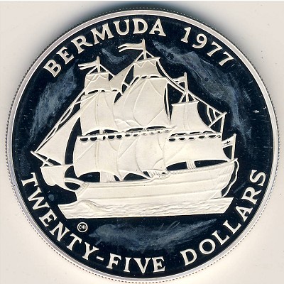 Bermuda Islands, 25 dollars, 1977