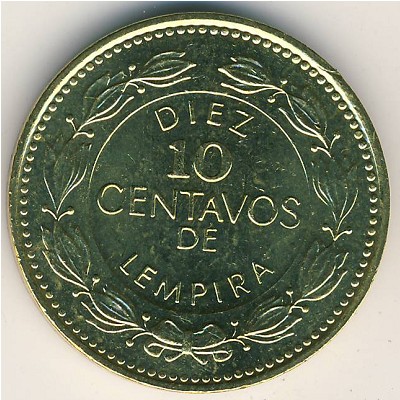 Honduras, 10 centavos, 1995–2007