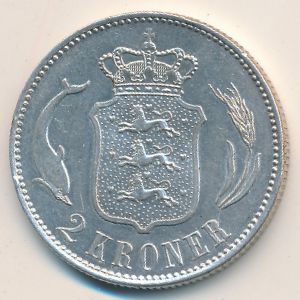 Denmark, 2 kroner, 1915–1916