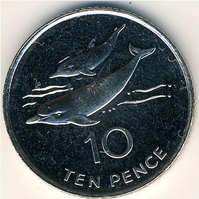 Остров Святой Елены и острова Вознесения, 10 пенсов (1998–2015 г.)