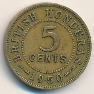 British Honduras, 5 cents, 1949–1952