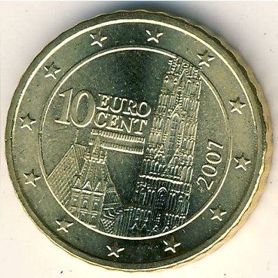 Austria, 10 euro cent, 2002–2007