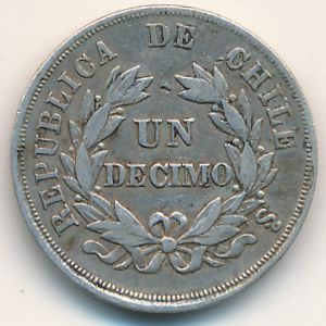 Chile, 1 decimo, 1867–1880