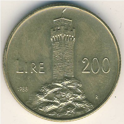 San Marino, 200 lire, 1988