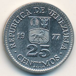 Venezuela, 25 centimos, 1977–1978