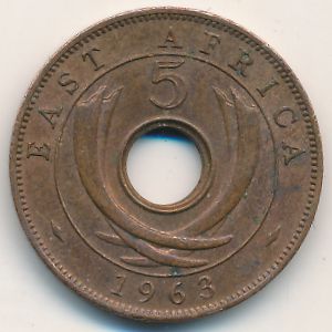 East Africa, 5 cents, 1955–1963