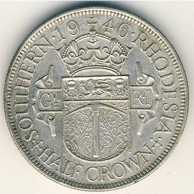 Southern Rhodesia, 1/2 crown, 1944–1946
