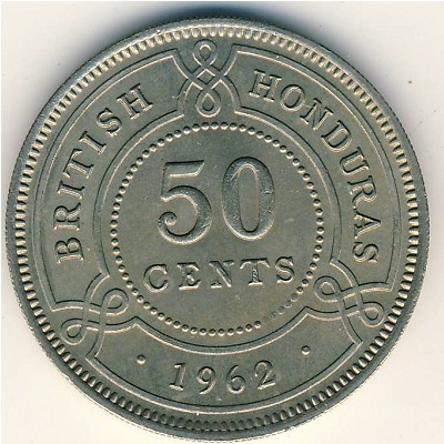 British Honduras, 50 cents, 1954–1971