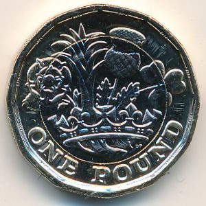 Великобритания, 1 фунт (2016–2019 г.)