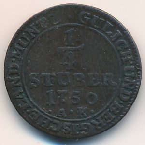 Julich-Berg, 1/4 stuber, 1750–1753