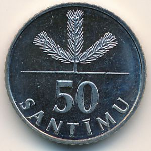 Latvia, 50 santimu, 1992–2009
