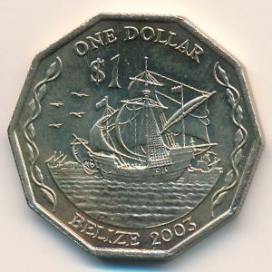 Belize, 1 dollar, 1990–2018