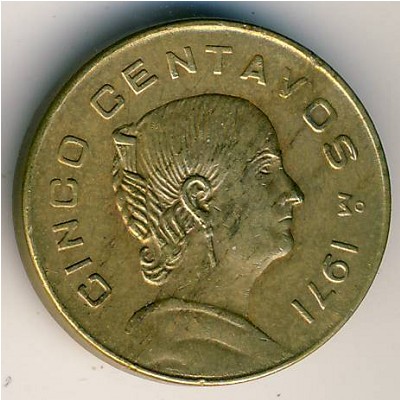 Mexico, 5 centavos, 1970–1976