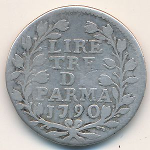 Parma, 3 lire, 1790–1795