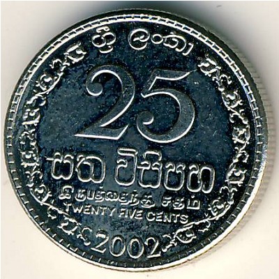 Sri Lanka, 25 cents, 1996–2004