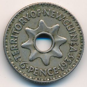 New Guinea, 6 pence, 1935
