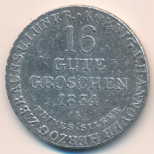 Hannover, 16 gute groschen, 1834