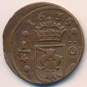 Sweden, 1/4 ore, 1635–1636