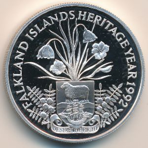 Falkland Islands, 2 pounds, 1992