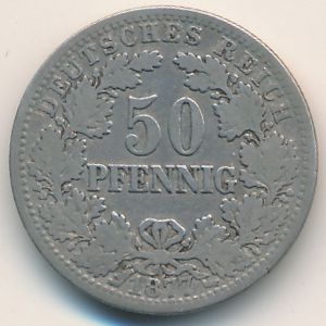 Германия, 50 пфеннигов (1877–1878 г.)