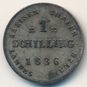 Mecklenburg-Schwerin, 1 schilling, 1829–1837
