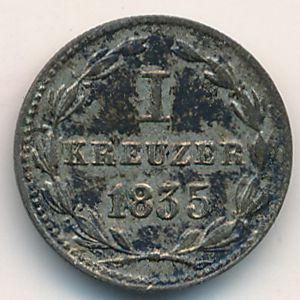 Nassau, 1 kreuzer, 1832–1835