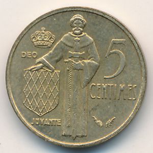 Монако, 5 сентим (1976–1995 г.)