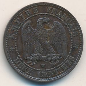 France, 2 centimes, 1853–1857