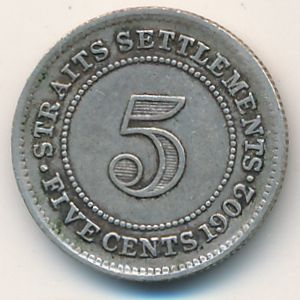 Straits Settlements, 5 cents, 1902–1903