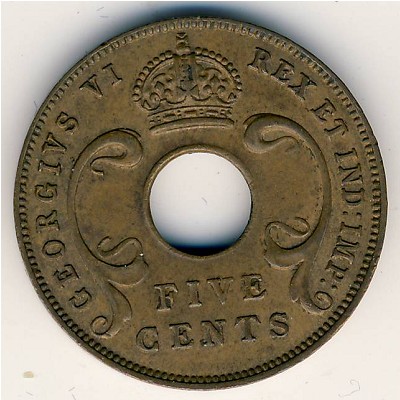 East Africa, 5 cents, 1941–1943