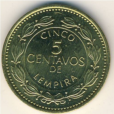 Honduras, 5 centavos, 1995–2007