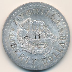 Anguilla., 1 dollar, 1967
