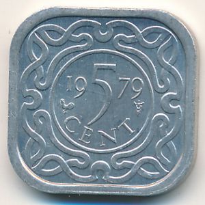 Suriname, 5 cents, 1976–1986