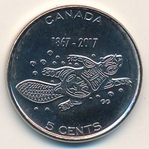 Canada, 5 cents, 2017
