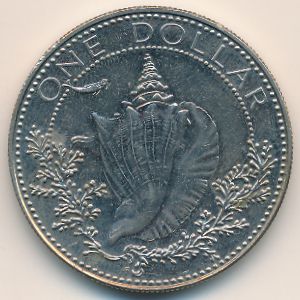 Багамские острова, 1 доллар (1974–1978 г.)