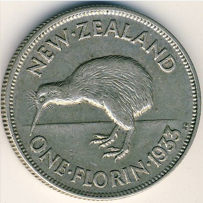New Zealand, 1 florin, 1933–1936