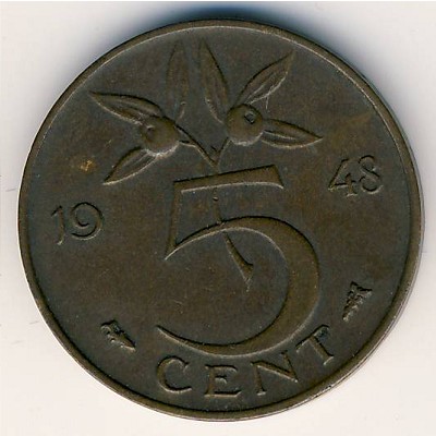 Нидерланды, 5 центов (1948 г.)