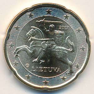 Lithuania, 20 euro cent, 2015–2017