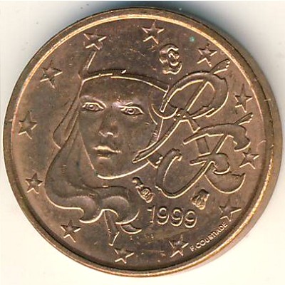 Франция, 1 евроцент (1999–2018 г.)