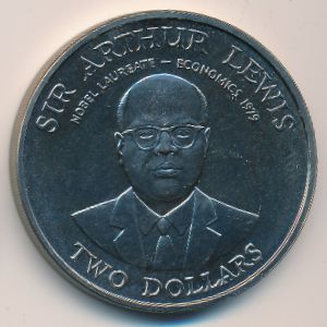 East Caribbean States, 2 dollars, 1993
