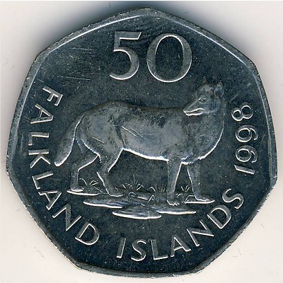 Falkland Islands, 50 pence, 1998–1999