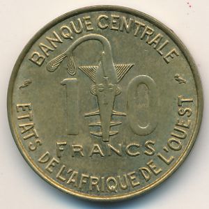 West African States, 10 francs, 1959–1964